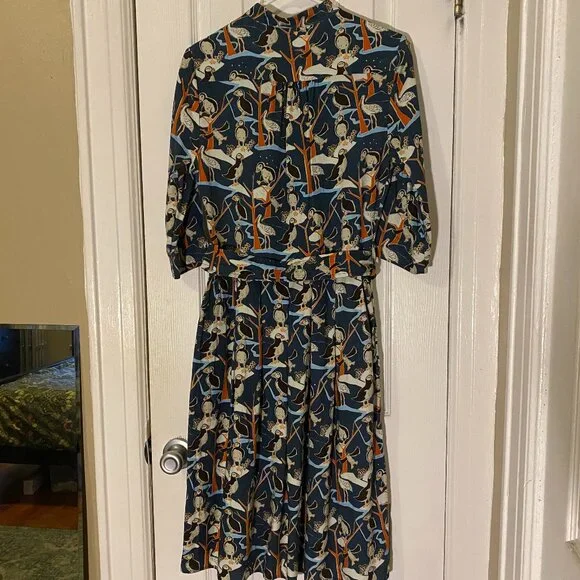 Palava Cynthia Dress in Blue Puffins - Picture 5 of 14